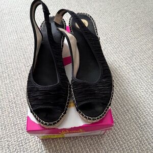 Elegant Black Espadrille Slingback Sandals